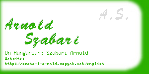 arnold szabari business card